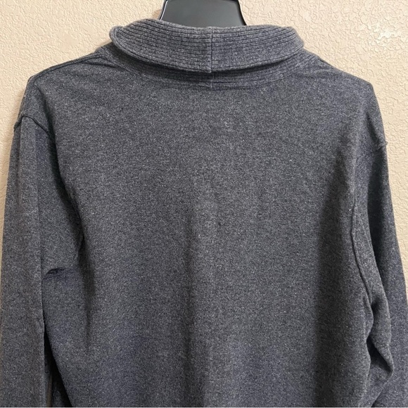 Banana Republic Men's Sweater Large Gray Shawl Collar Merino Wool Blend - Picture 10 of 16